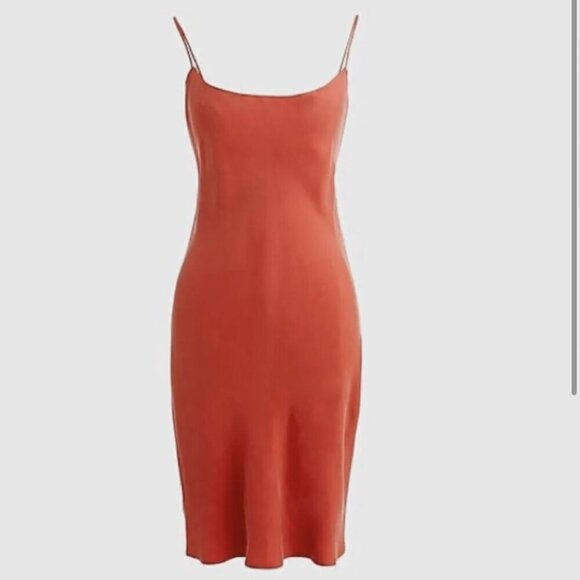 J. Crew Dress Womens 8 Orange Gwen Cupro Blend Mini Slip Wildfire Short BI679 - Picture 2 of 12